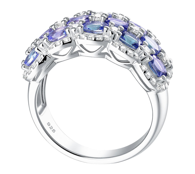 Affinity Gems Tanzanite Multi Row Ring, Sterling — View 3