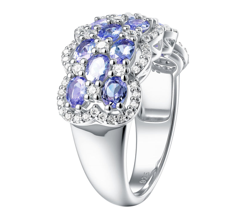 Affinity Gems Tanzanite Multi Row Ring, Sterling — View 5