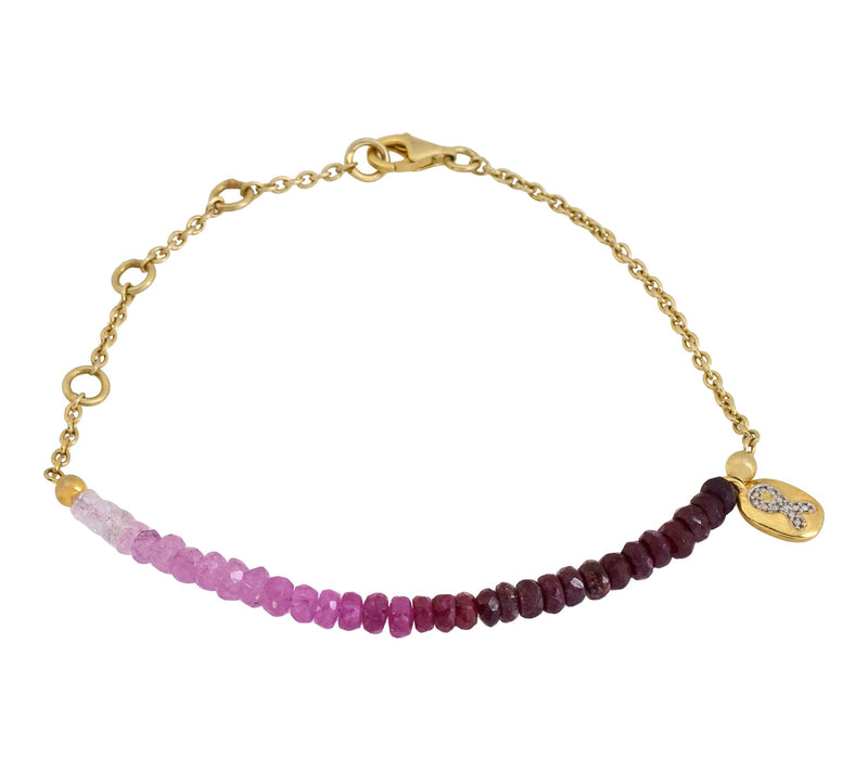 Affinity Gems Ruby Beaded Bracelet, 14K Gold Plated — Main view