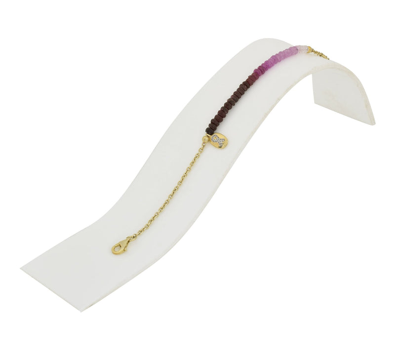 Affinity Gems Ruby Beaded Bracelet, 14K Gold Plated — View 4
