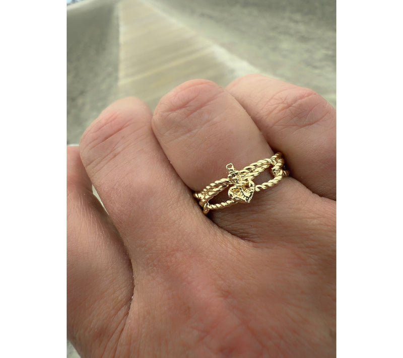 Goddaughters 14K Gold Clad Anchor Ring — View 4