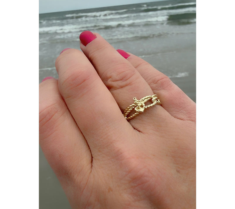 Goddaughters 14K Gold Clad Anchor Ring — View 5