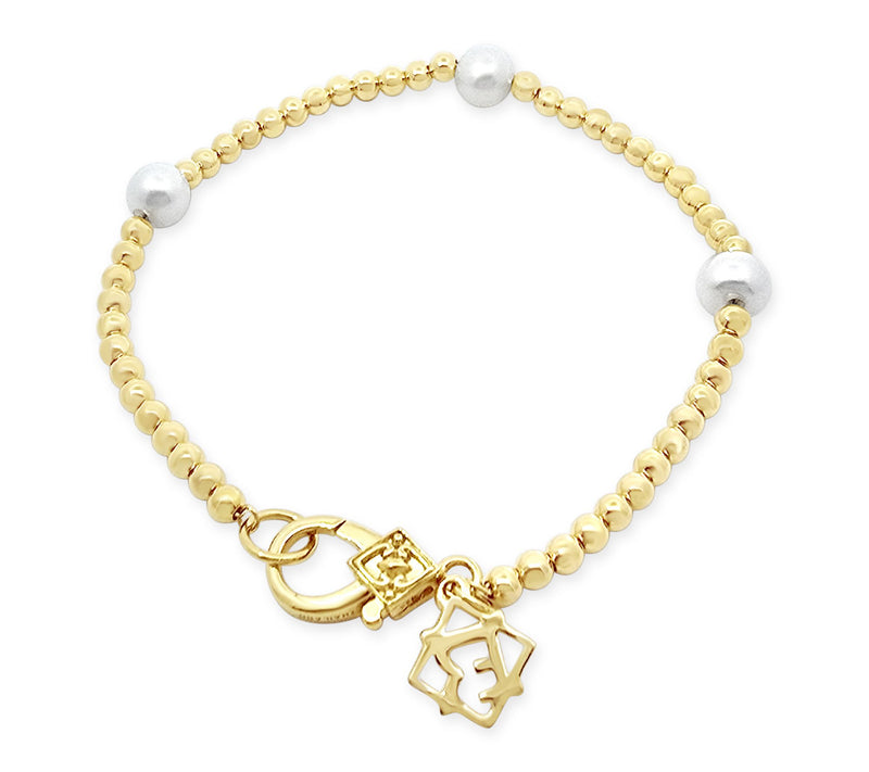Elyse Ryan 14K Gold Clad Cultured Pearl & BeadBracelet — View 2