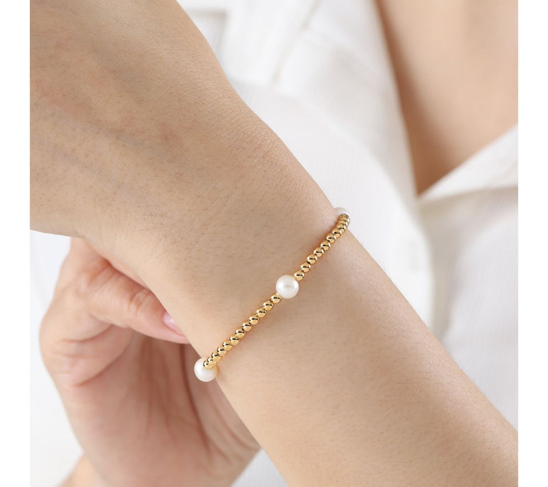 Elyse Ryan 14K Gold Clad Cultured Pearl & BeadBracelet — View 4