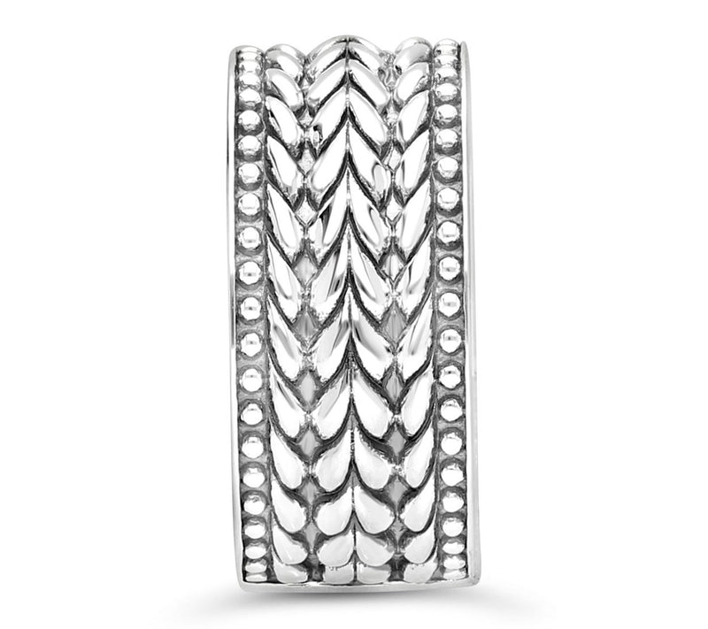 Tiffany Kay Studio Sterling Bead & HerringboneWide Band Ring — View 4