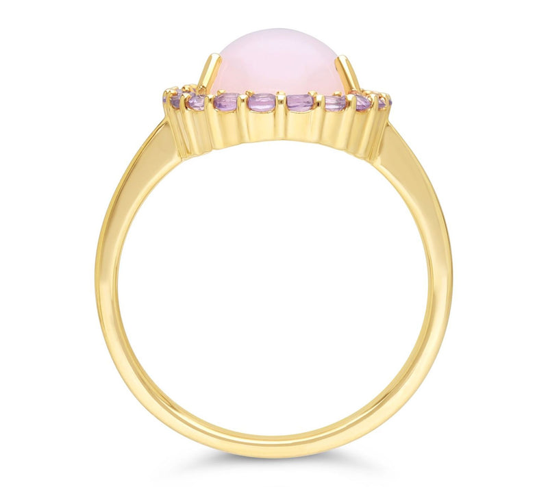Ariva Sterling Silver Pink Opal & Pink AmethystDelphine Ring — View 2