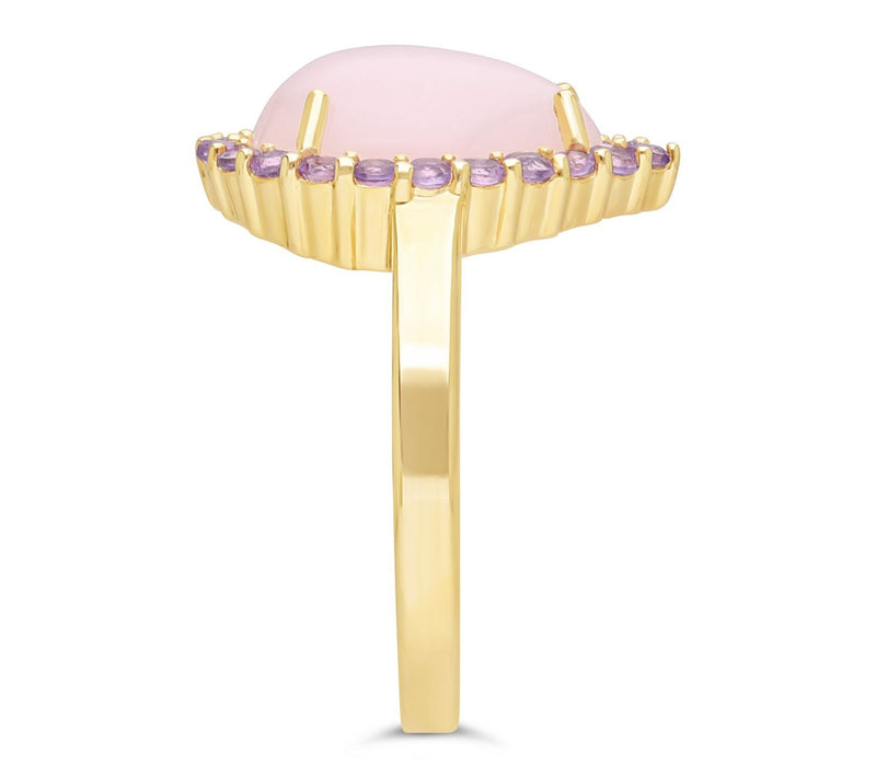 Ariva Sterling Silver Pink Opal & Pink AmethystDelphine Ring — View 3