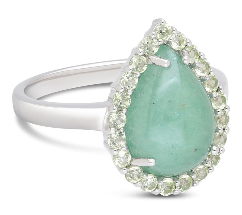 Ariva Sterling Silver Aventurine & Peridot Delphine Ring — View 3