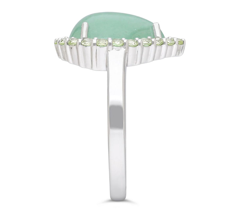 Ariva Sterling Silver Aventurine & Peridot Delphine Ring — View 4