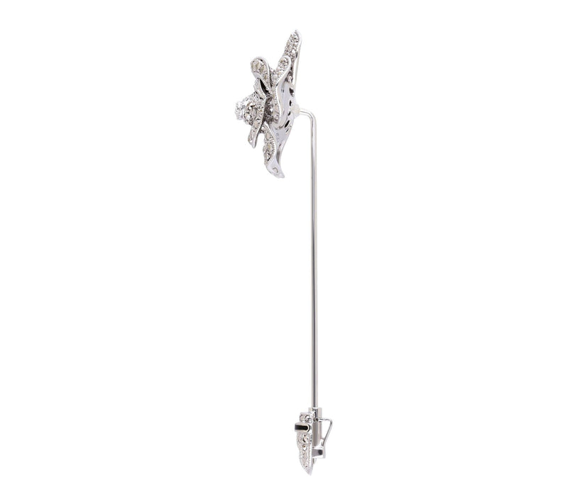 Dallas Prince Sterling Silver Chrome MarcasiteRose Stick Pin — View 2