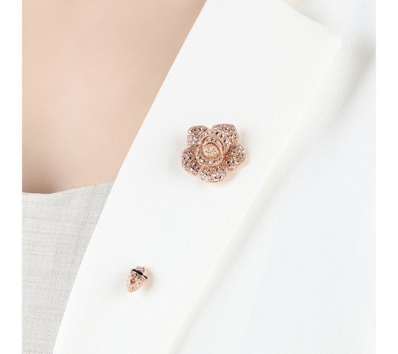 Dallas Prince 14K Gold Clad Chrome Marcasite Rose Stick Pin — View 8