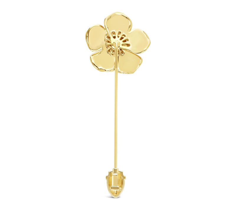 Dallas Prince 14K Gold Clad Chrome Marcasite Rose Stick Pin — View 3