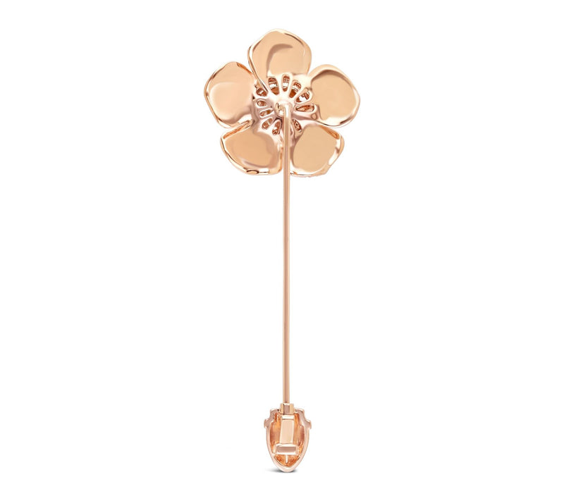 Dallas Prince 14K Gold Clad Chrome Marcasite Rose Stick Pin — View 6