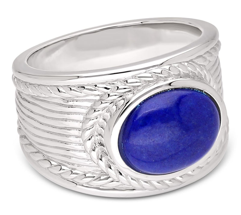 Ariva Sterling Textured Gemstone Arden Ring — View 12