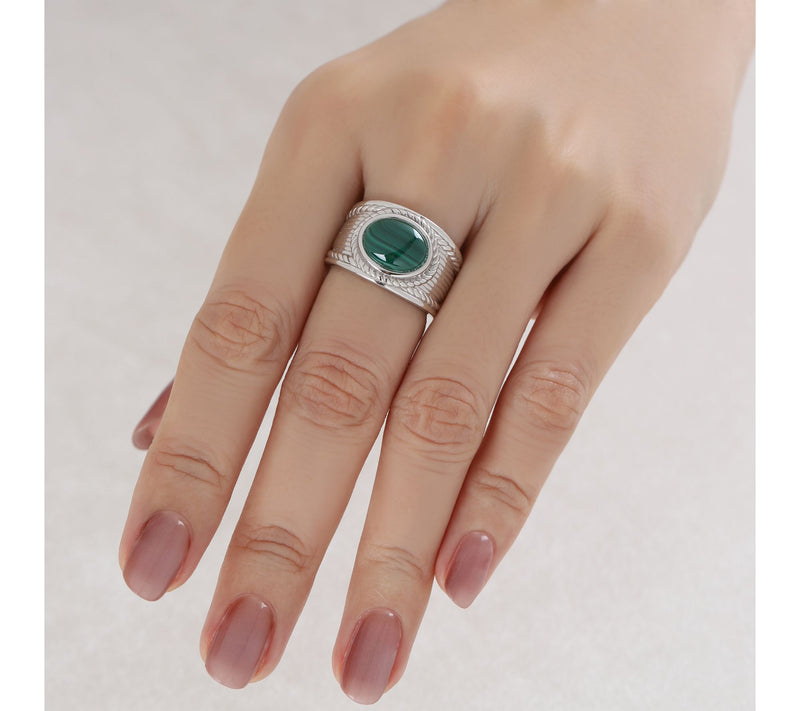 Ariva Sterling Textured Gemstone Arden Ring — View 8