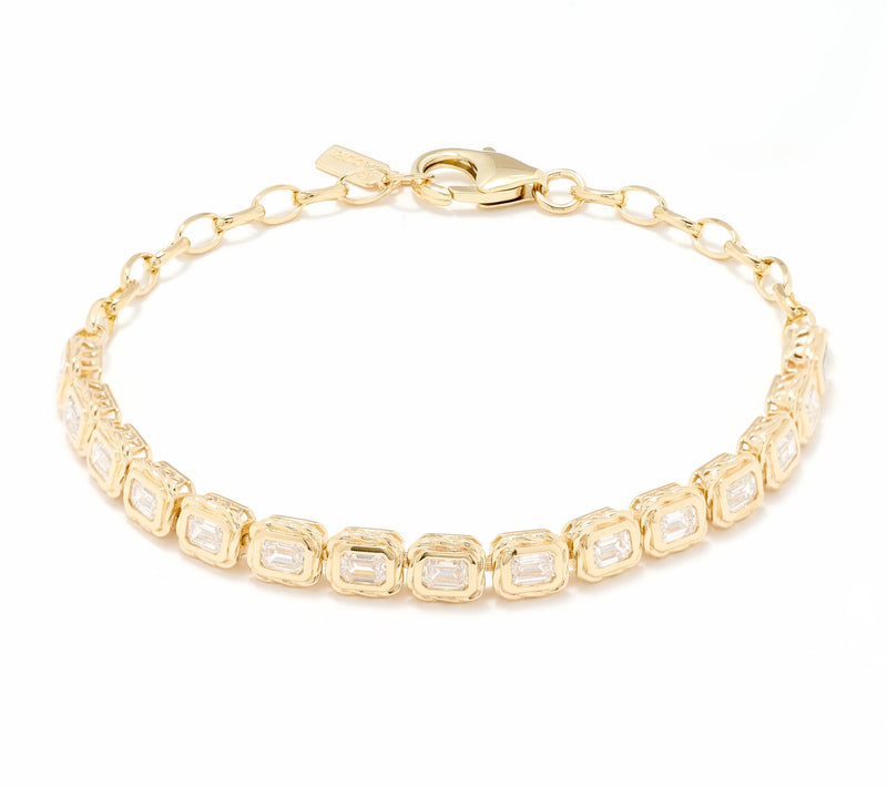 XO TACORI Lab Grown Diamond 2.25 cttw Emerald Bracelet, 14K — View 5