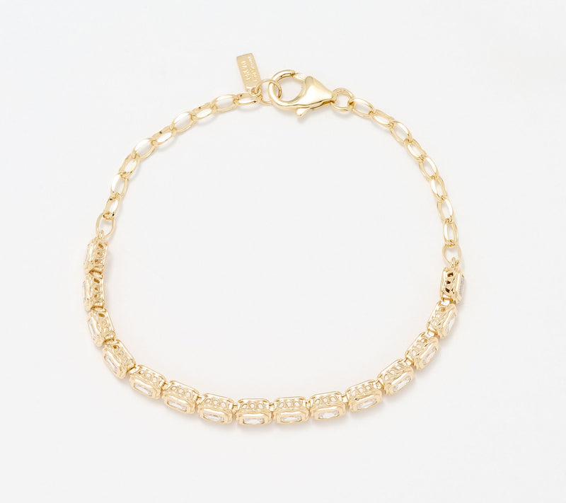 XO TACORI Lab Grown Diamond 2.25 cttw Emerald Bracelet, 14K — View 6