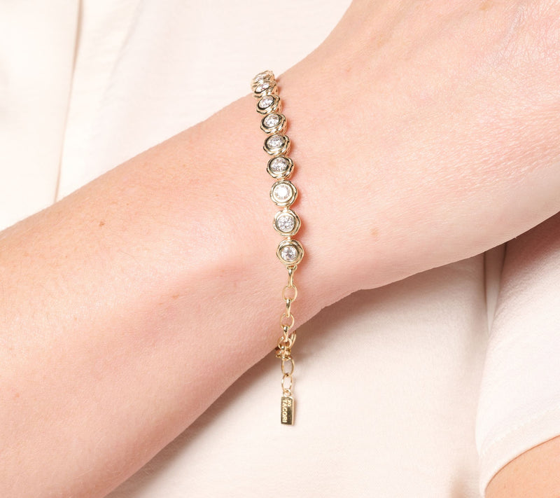 XO TACORI Lab Grown Diamond 2.25 cttw Round Bracelet, 14K — View 10