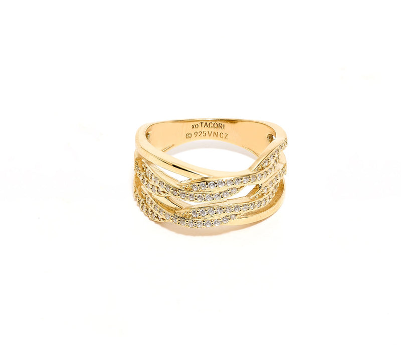 XO TACORI Lab Grown Diamond .41 cttw Twist Band Ring, 14K Gold — View 3