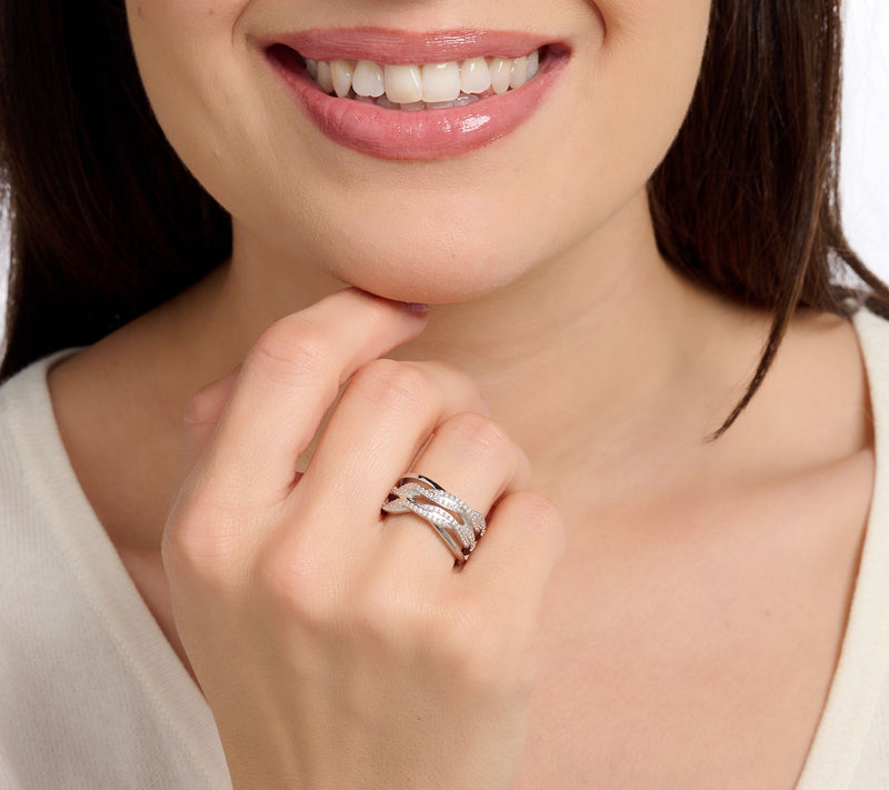 XO TACORI Lab Grown Diamond .41 cttw Twist Band Ring, 14K Gold — View 7
