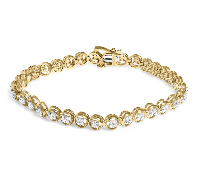 Haus of Brilliance 1/10 Cttw Diamond Tennis Bracelet, Silver — View 2