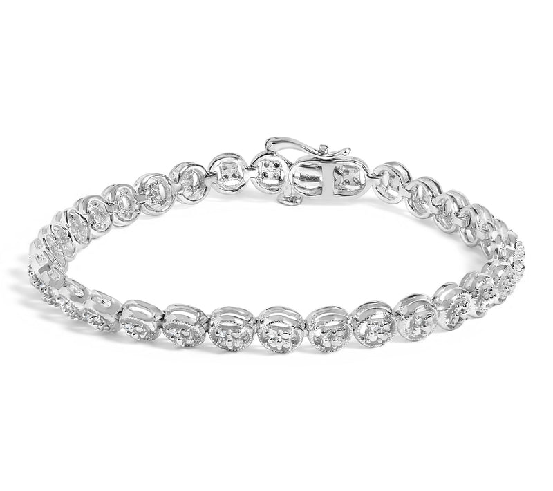 Haus of Brilliance 1/10 Cttw Diamond Tennis Bracelet, Silver — View 8