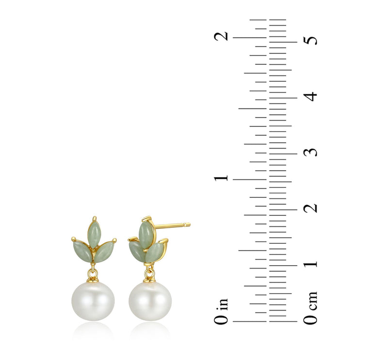 Affinity Cultured Pearl & Jade Earring NecklaceSet, 18k Plate — View 7