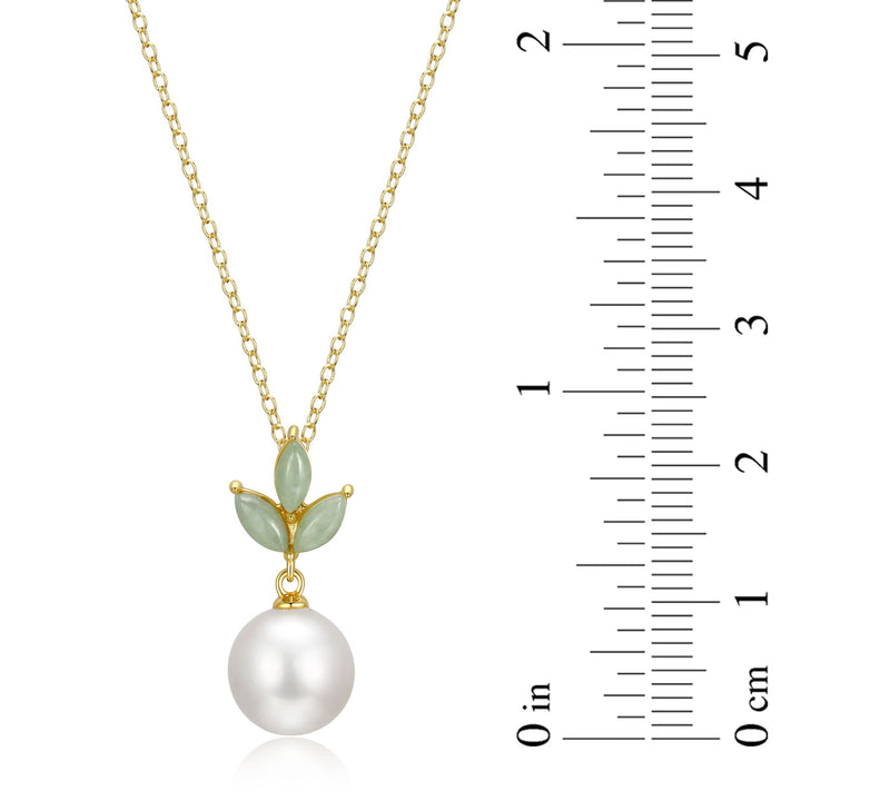 Affinity Cultured Pearl & Jade Earring NecklaceSet, 18k Plate — View 6
