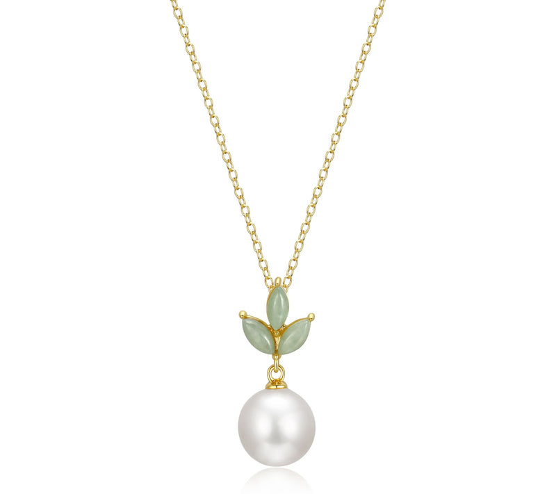 Affinity Cultured Pearl & Jade Earring NecklaceSet, 18k Plate — View 2