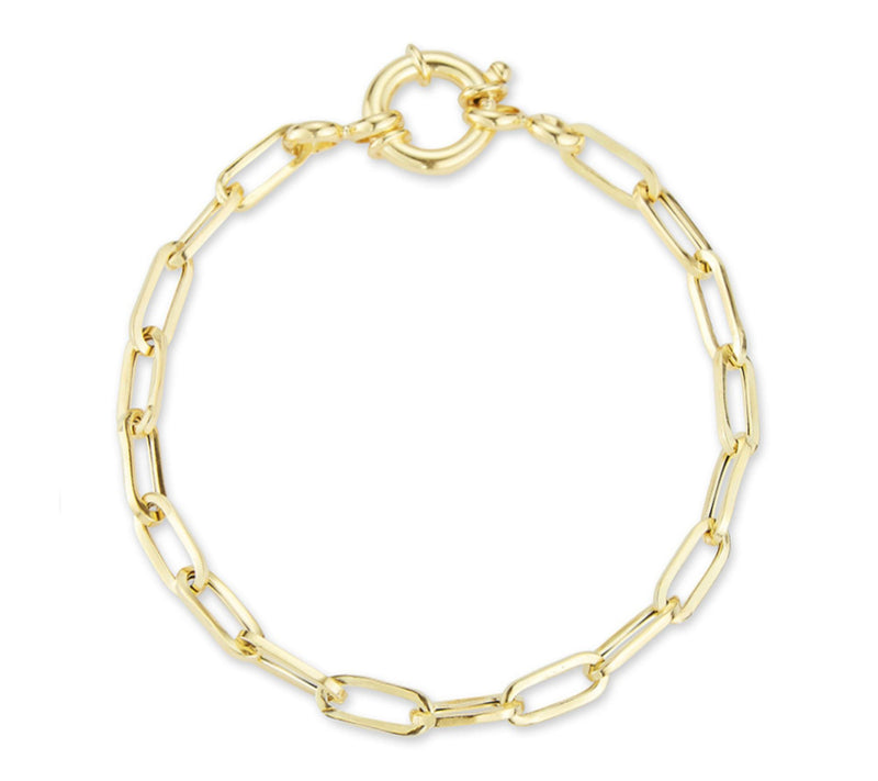 Italian Silver Spring Clasp Paperclip Bracelet,Sterling — View 8