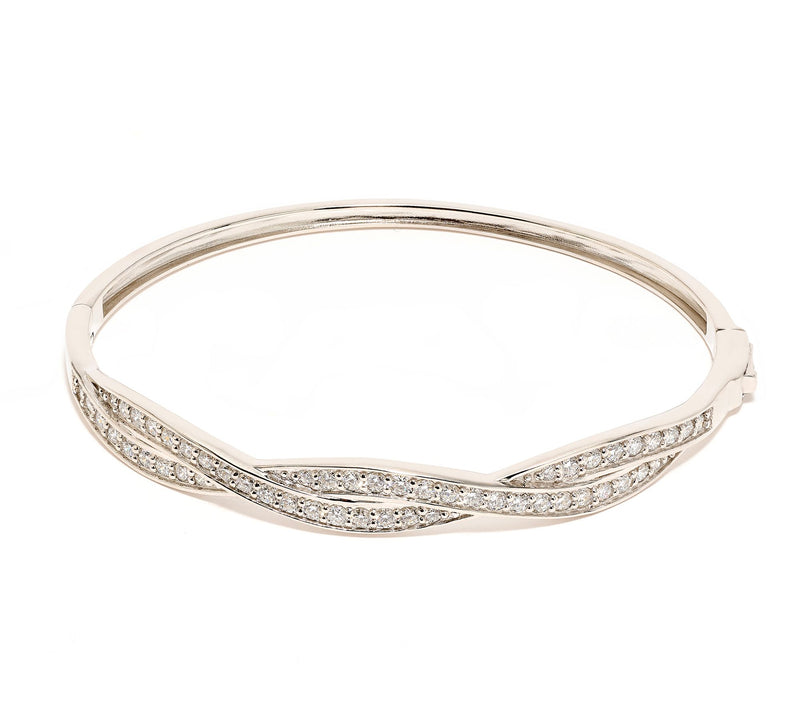 XO TACORI Lab Grown Diamond 1.92 cttw Twisted Bangle, 14K — View 6