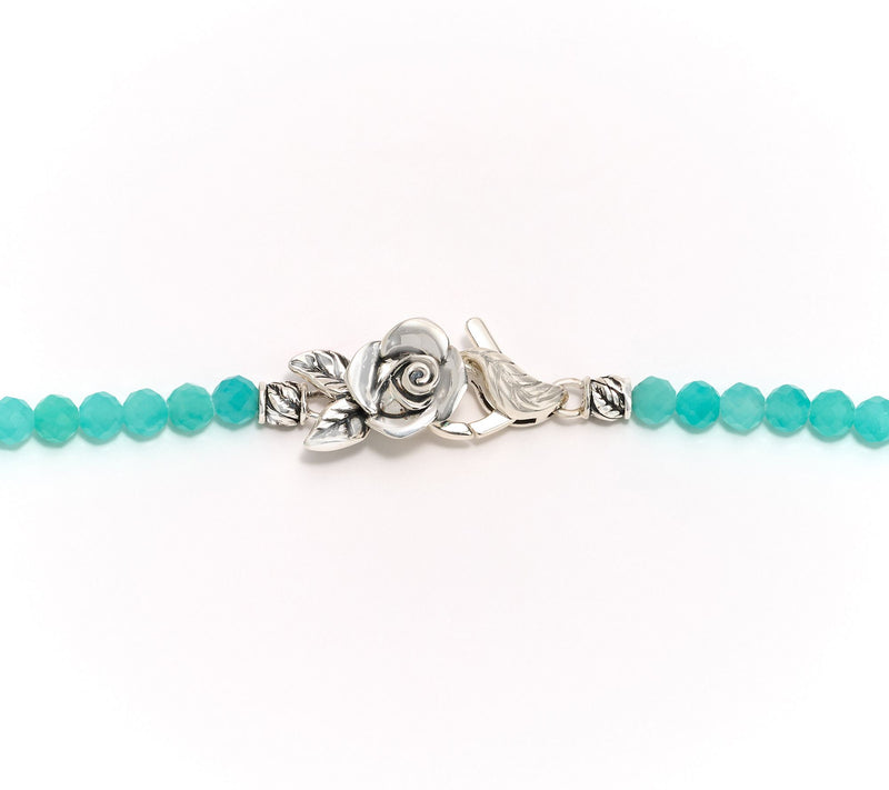 Third Person Sterling Silver Gemstone Bead Rose 24" Necklace — View 2