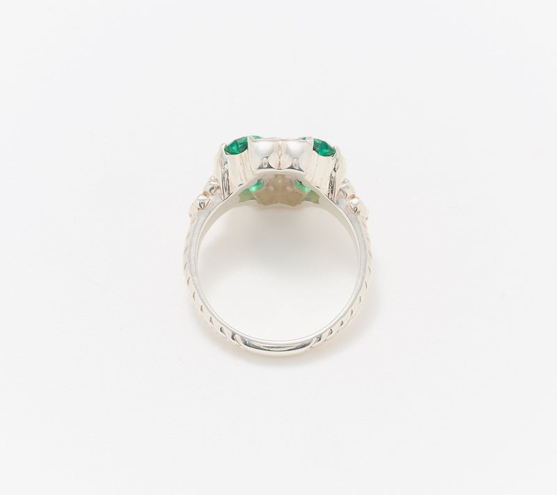 JMH Jewellery Sterling Silver Four Leaf Clover Ring — View 3