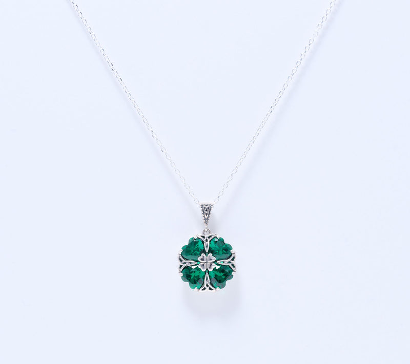 JMH Jewellery Sterling Silver Four Leaf Clover Pendant — Main view