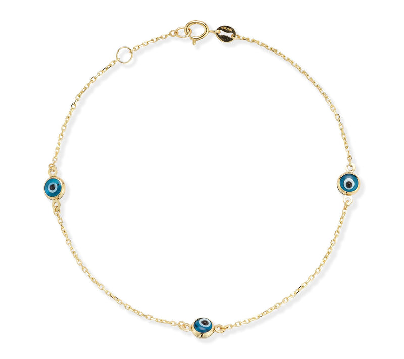 Luminosa Gold Evil Eye Station Bracelet, 14K — View 6