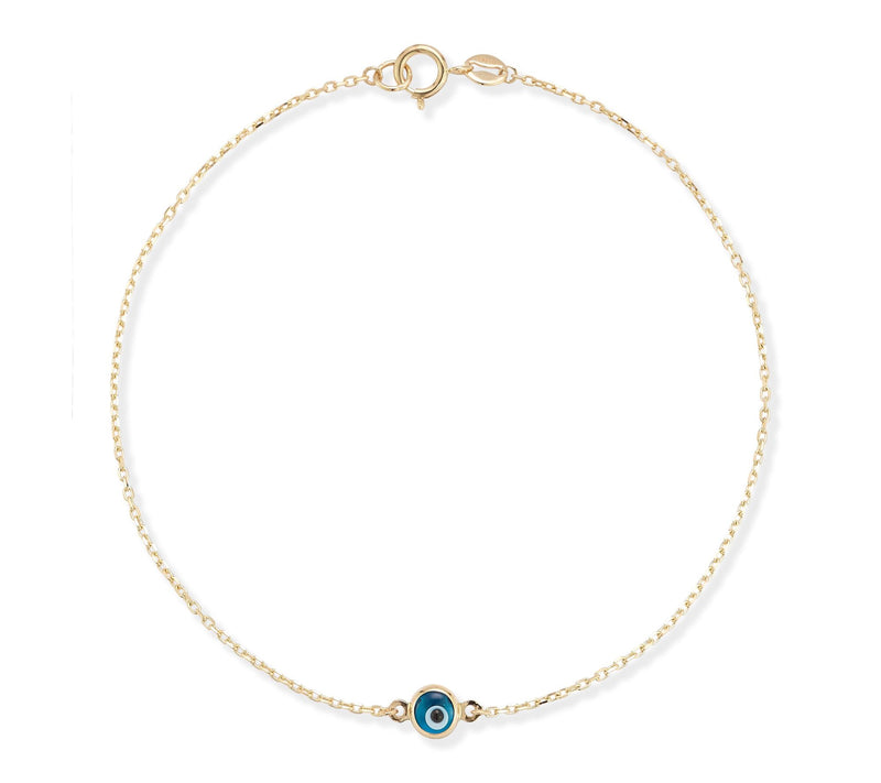 Luminosa Gold Single Evil Eye Station Bracelet,14K — View 6
