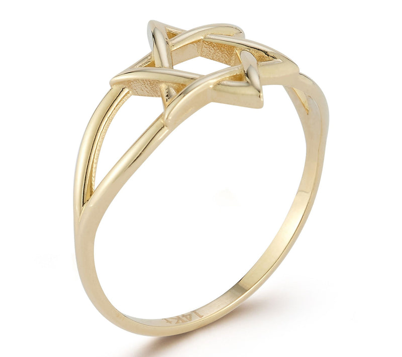 Luminosa Gold Open Star of David Ring, 14K — View 2