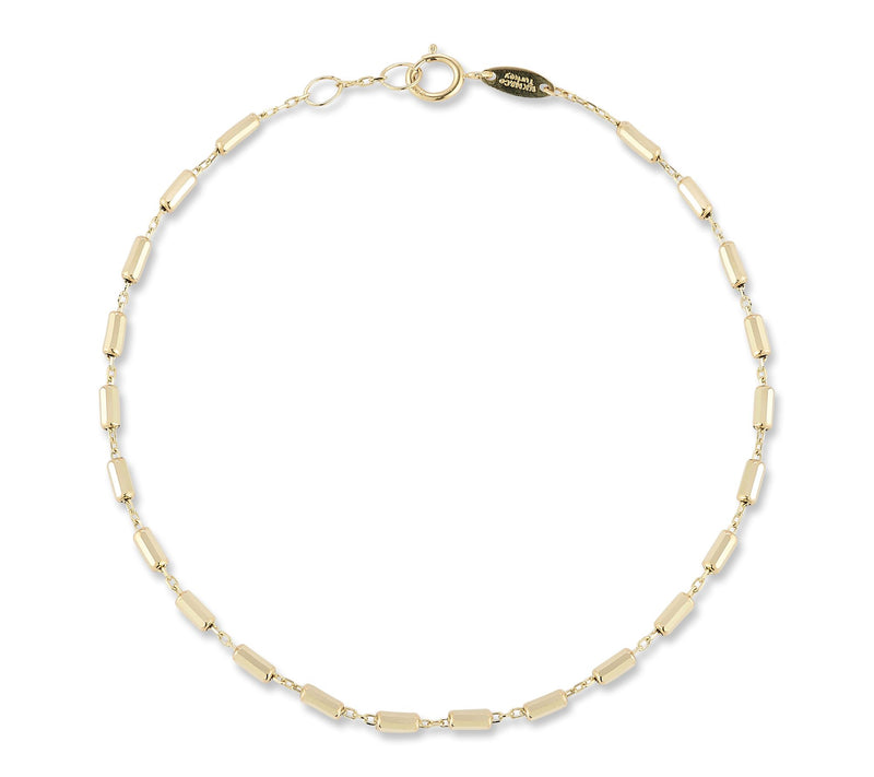 Luminosa Gold Diamond-Cut Cylinder Chain Bracelet, 14K — View 6