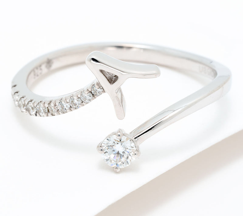 Fire Light Lab Grown Diamond 0.25 cttw Silver Initial Ring — Main view