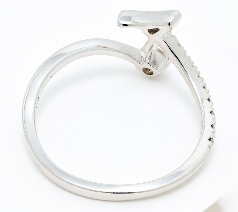 Fire Light Lab Grown Diamond 0.25 cttw Silver Initial Ring — View 2