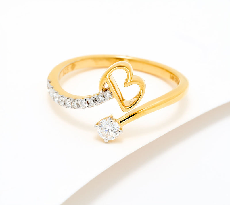 Fire Light Lab Grown Diamond 0.25 cttw Yellow Initial Ring — View 30