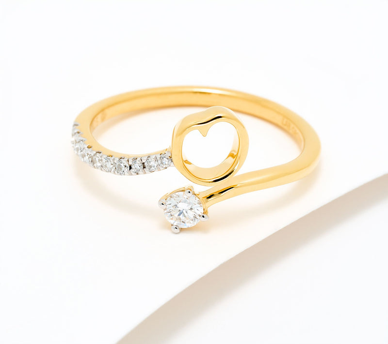 Fire Light Lab Grown Diamond 0.25 cttw Yellow Initial Ring — View 43