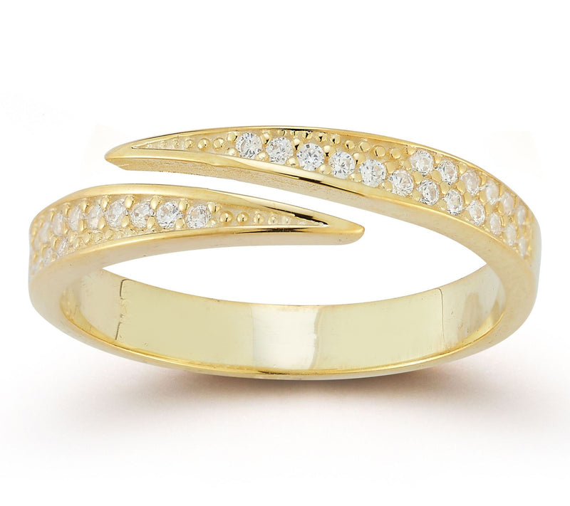 Sterlina Silver Pave Bypass Band Ring, Sterling — Main view