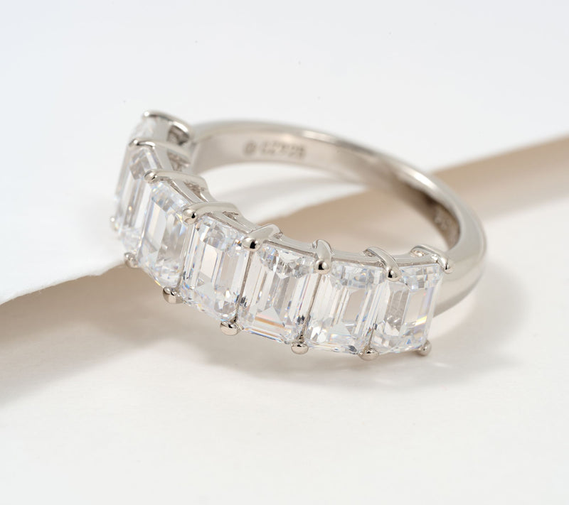 Diamonique Choice of Cut 7-Stone Band Ring, Sterling Silver — Main view