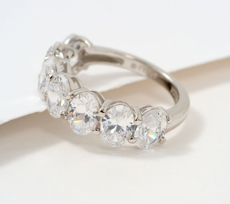 Diamonique Choice of Cut 7-Stone Band Ring, Sterling Silver — View 5
