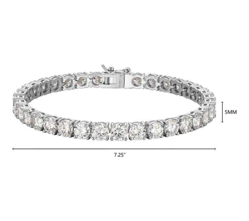 Moissanite 14.35 cttw Tennis Bracelet, SterlingSilver — View 5