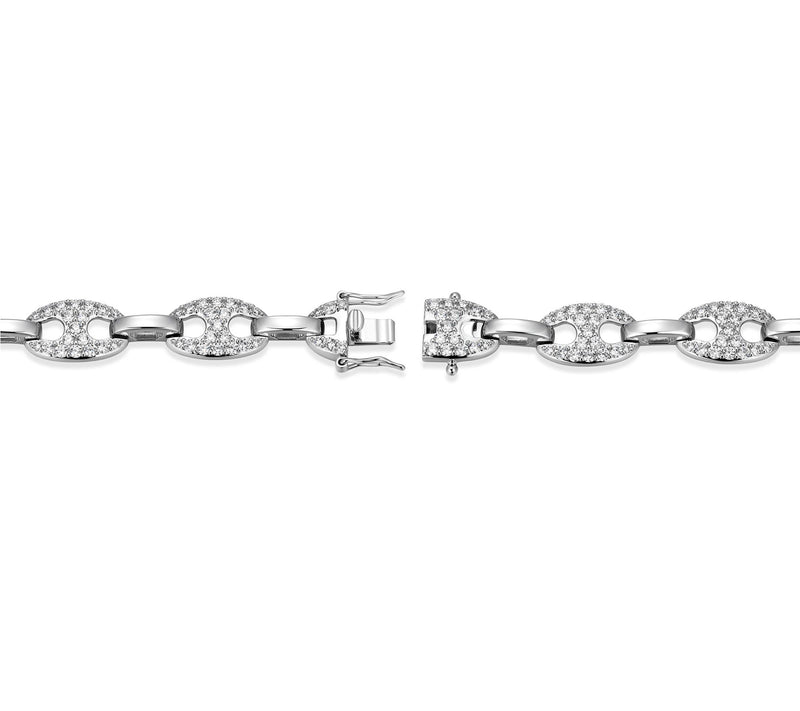 Moissanite 5.10 cttw Mariner Link Bracelet, Sterling Silver — View 3