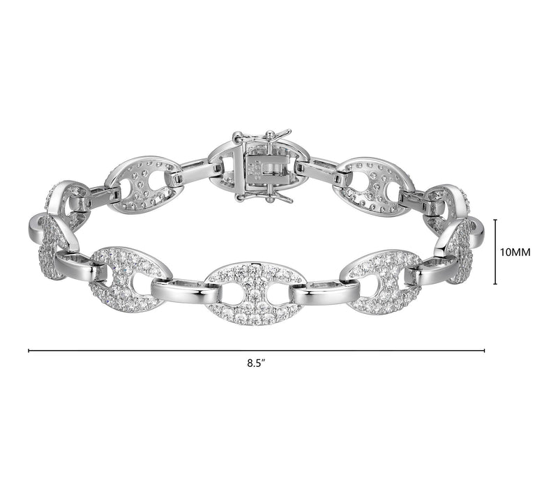 Moissanite 5.10 cttw Mariner Link Bracelet, Sterling Silver — View 5