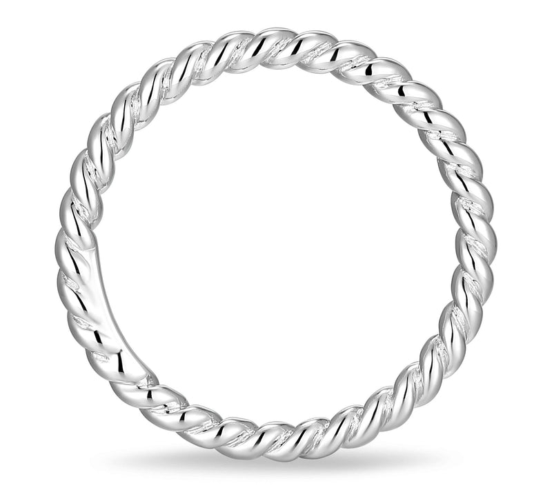 Moissanite Two-Tone Triple Stackable Rings, Sterling Silver — View 4