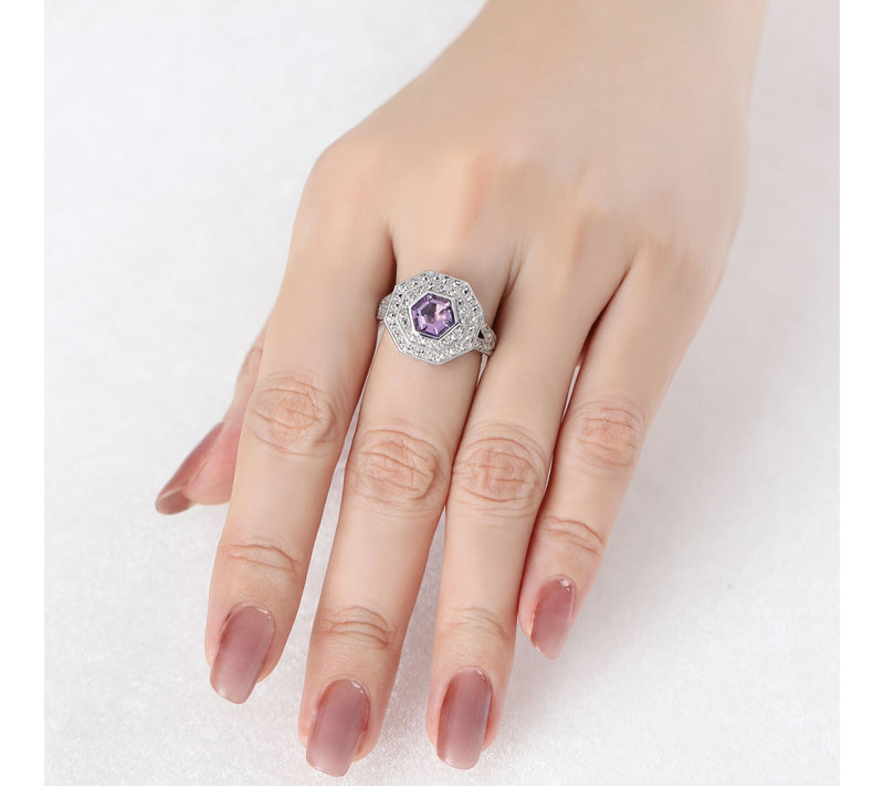 Dallas Prince Sterling Chrome Marcasite & Gemstone Ring — View 6